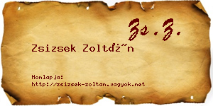 Zsizsek Zoltán névjegykártya